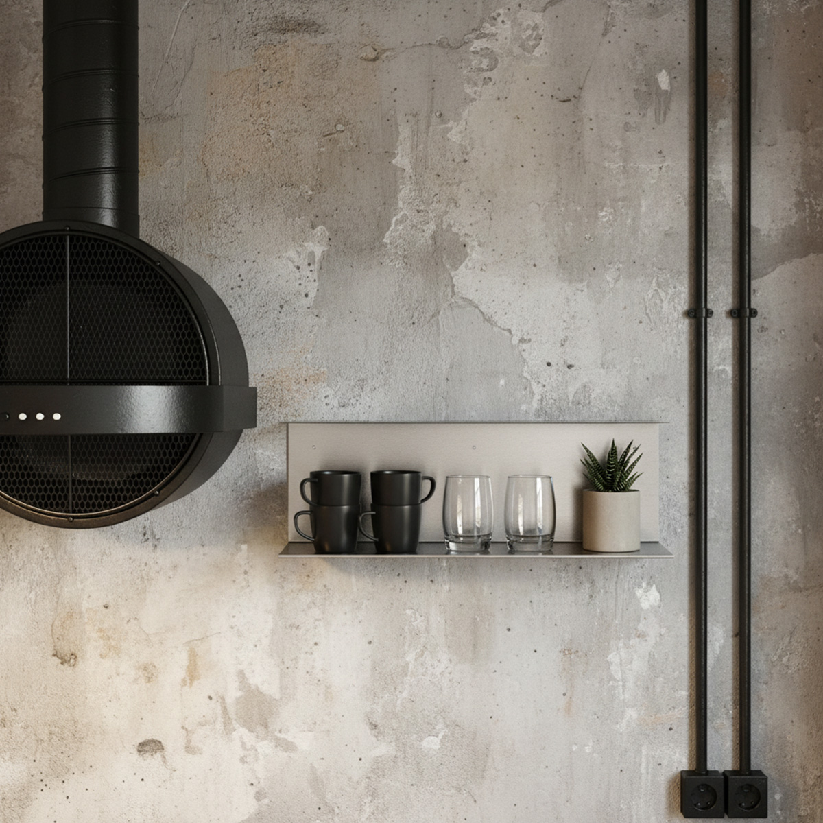 Metallregal Pure aus Edelstahl