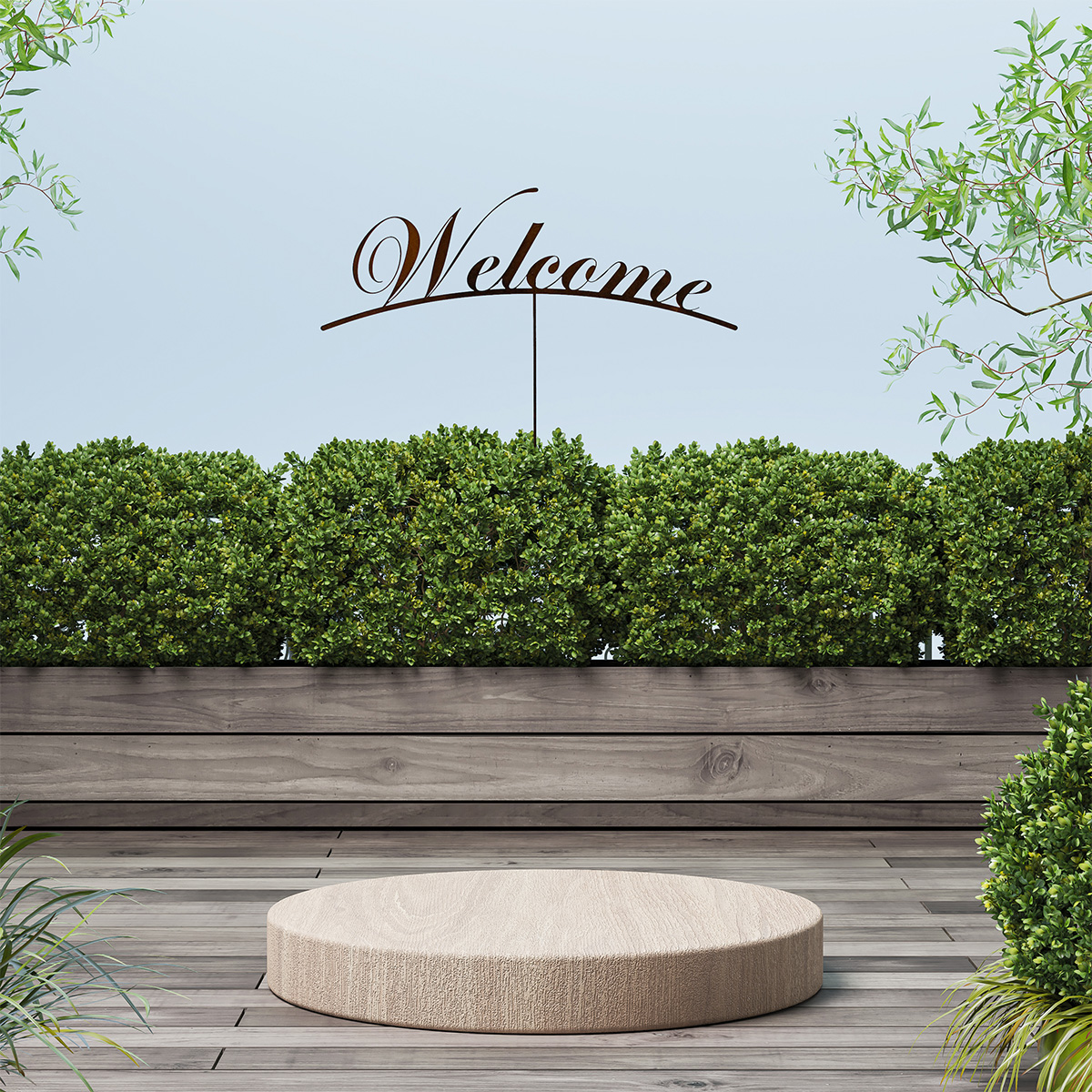 Gartenstecker Welcome