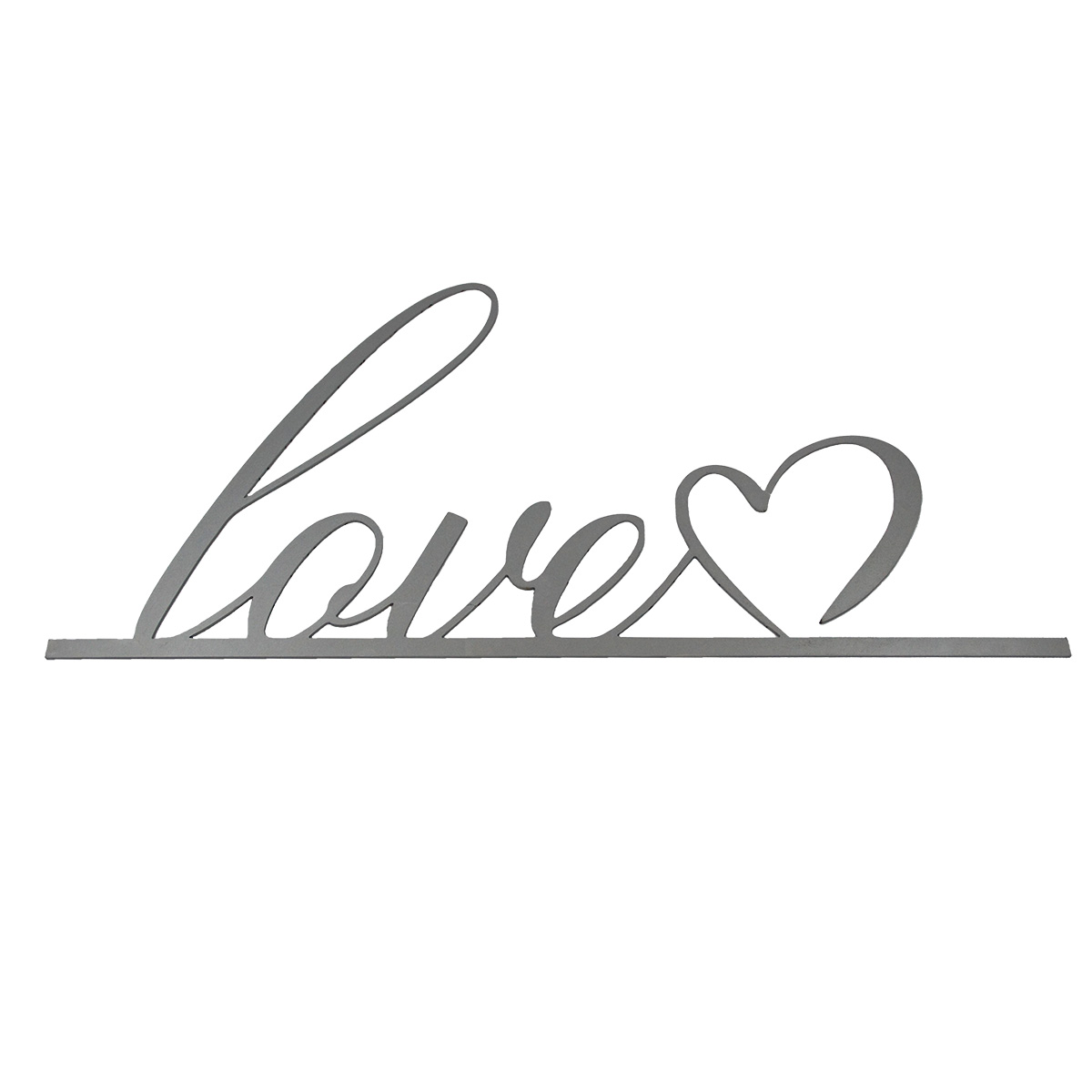 Metall Schriftzug "Love" mit Herz Weiß