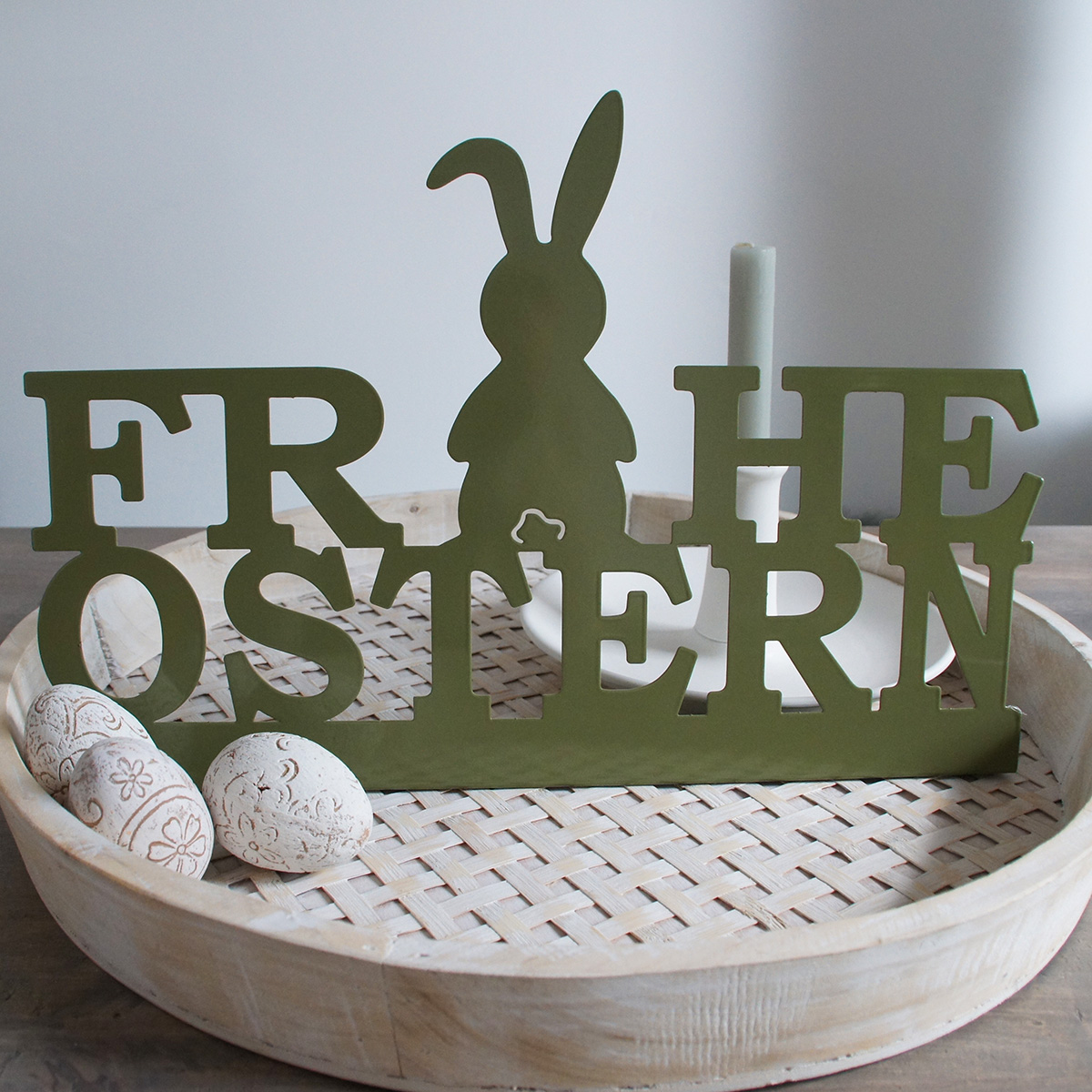 Osterdekoration Aufsteller "Frohe Ostern" in 3 verschiedenen Farben