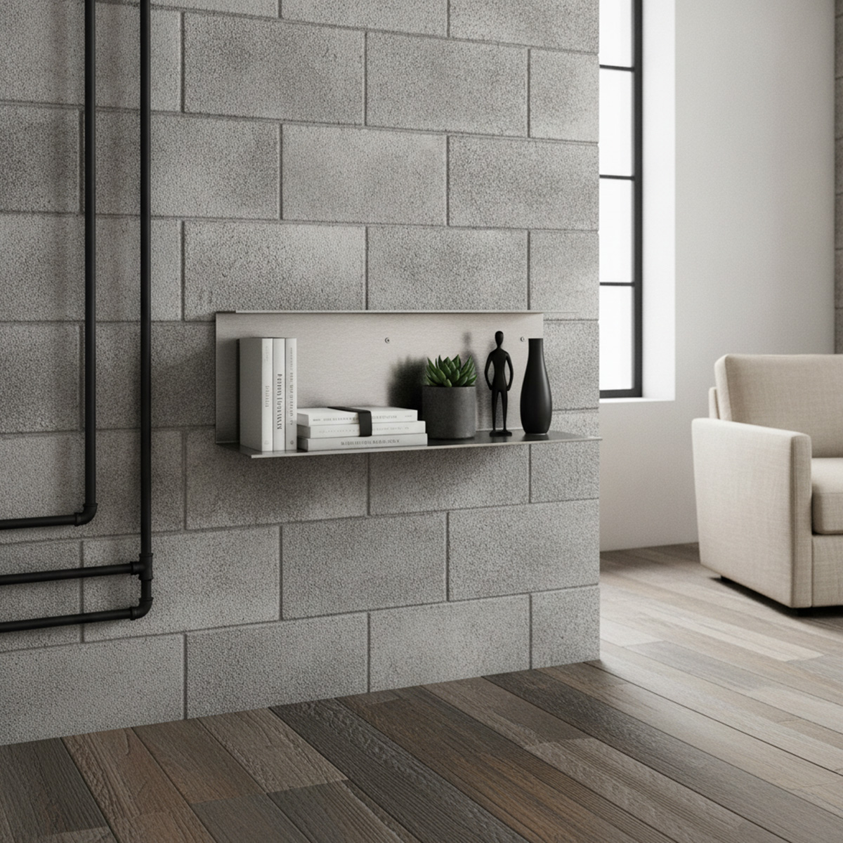 Metallregal Pure aus Edelstahl